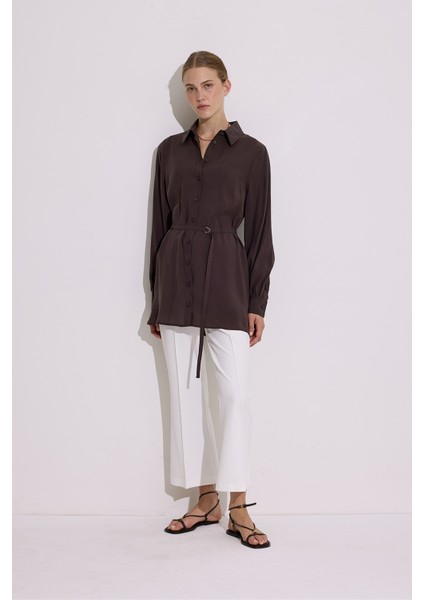 Modal Kemerli Gömlek Acı Kahve fırsatları