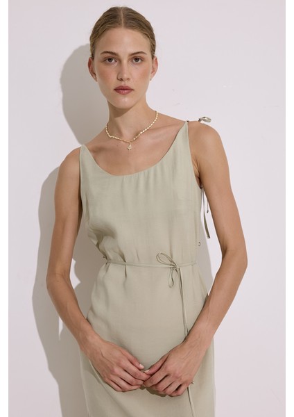 Modal Askılı Rahat Elbise Çağla fırsatları