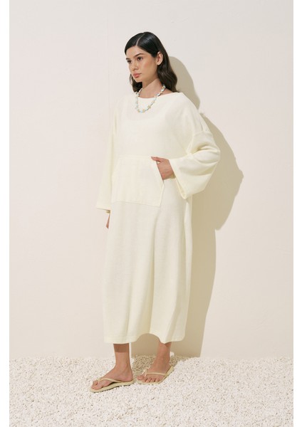 Havlu Kumaş Rahat Elbise Vanilya fırsatları