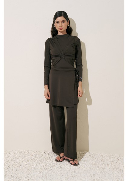 Anvelop Kapanan Mayo Etek Kahverengi indirimleri