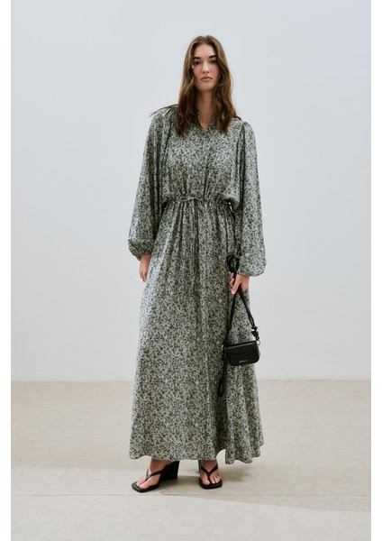 Desenli Viskon Bağlamalı Elbise Lıly Çağla fiyatları