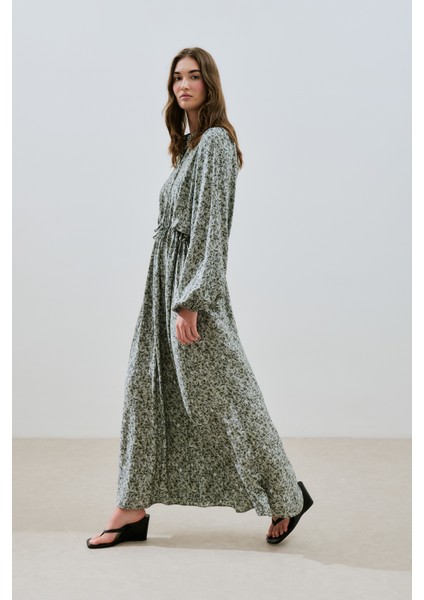 Desenli Viskon Bağlamalı Elbise Lıly Çağla fırsatları