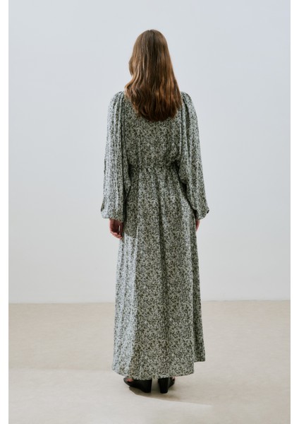 Desenli Viskon Bağlamalı Elbise Lıly Çağla