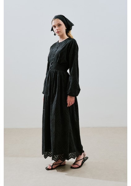 Brode Düğmeli Elbise Siyah fiyatları