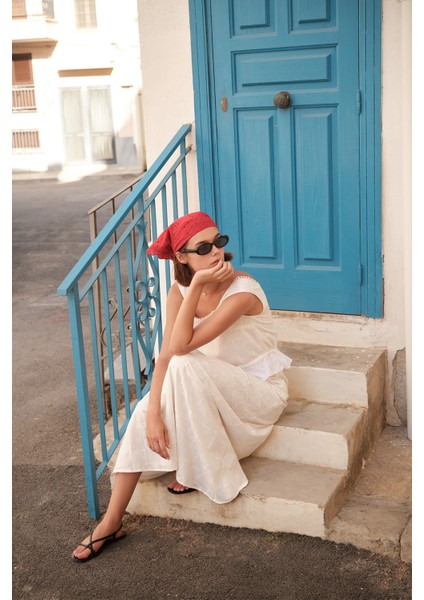 Nakışlı Midi Etek Ekru fiyatları