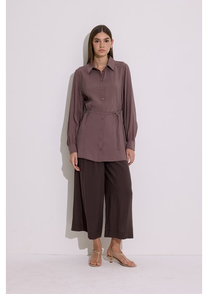 Modal Kemerli Gömlek Gül Kurusu