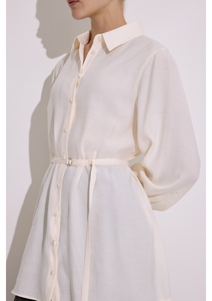 Modal Kemerli Gömlek Ekru fiyatları