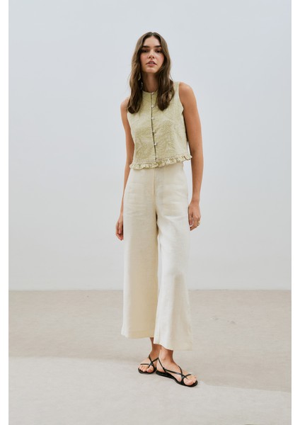 Dokulu Nakışlı Yelek Soft Yeşil fırsatları