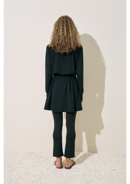 Desenli Anvelop Tesettür Mayo Siyah