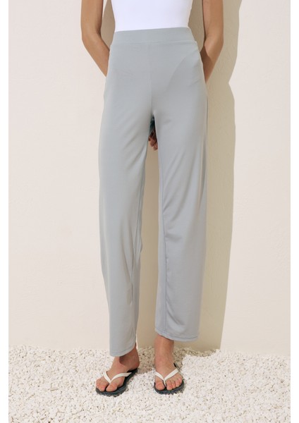 Geniş Uzun Paça Mayo Pantolon Mavi modelleri