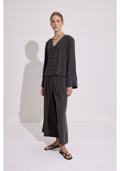 Modal Pileli Geniş Pantolon Antrasit fiyatları