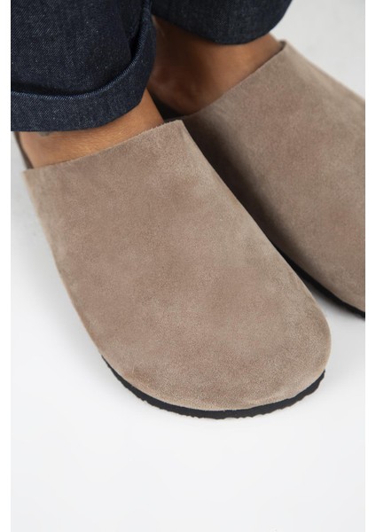 Ruzqahi Kadın Deri Hakiki Deri Düz Sabo Vizon Terlik modelleri