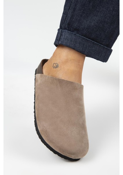 Ruzqahi Kadın Deri Hakiki Deri Düz Sabo Vizon Terlik fırsatları