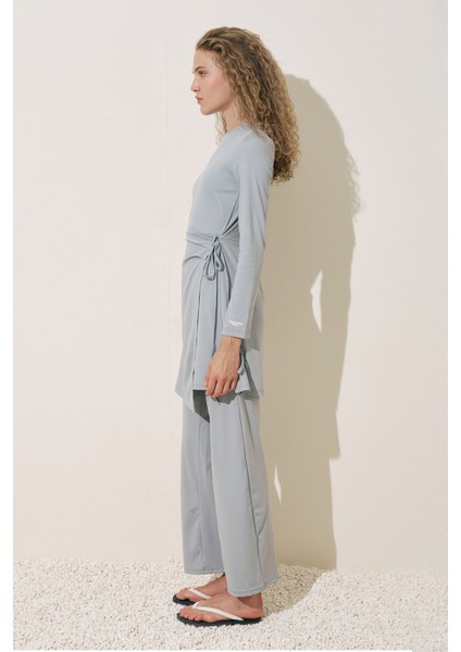 Geniş Uzun Paça Mayo Pantolon Mavi fırsatları