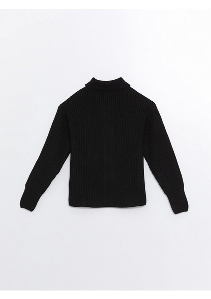 Lcw Kids Siyah Polo Yaka Kız Çocuk Triko Hırka modelleri