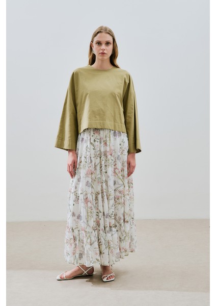 Uzun Büzgülü Şifon Etek Garden fiyatları