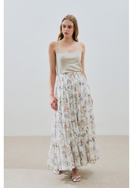 Uzun Büzgülü Şifon Etek Garden modelleri