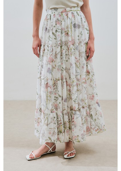 Uzun Büzgülü Şifon Etek Garden fırsatları