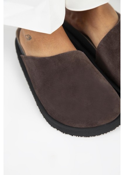 Ateshi Kadın Deri Hakiki Deri Düz Sabo Kahve Terlik fırsatları