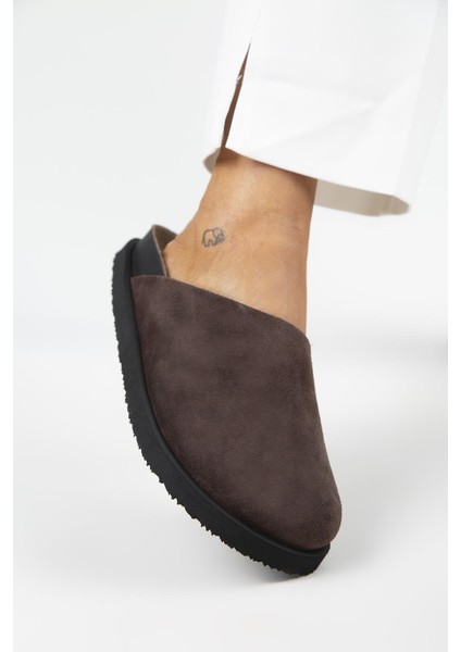 Ateshi Kadın Deri Hakiki Deri Düz Sabo Kahve Terlik indirimleri