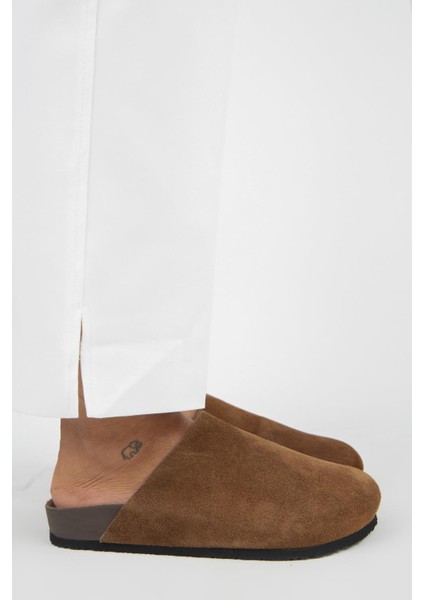 Ruzqahi Kadın Deri Hakiki Deri Düz Sabo Taba Terlik