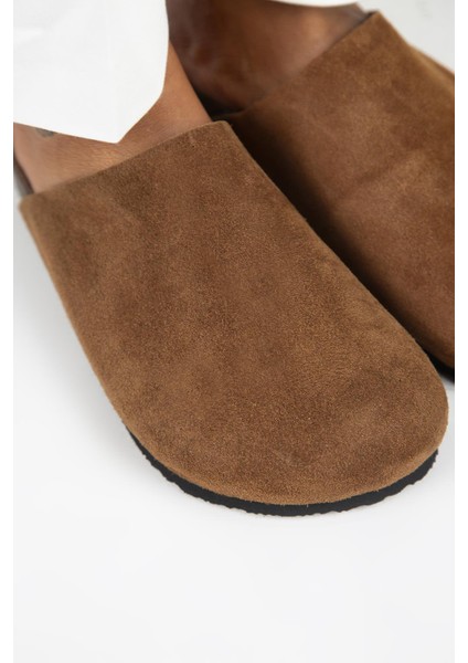 Ruzqahi Kadın Deri Hakiki Deri Düz Sabo Taba Terlik modelleri