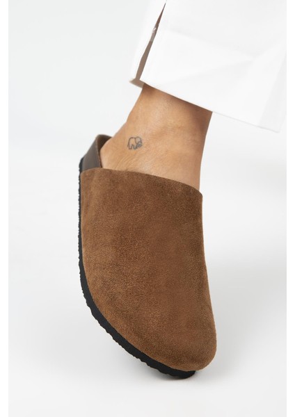 Ruzqahi Kadın Deri Hakiki Deri Düz Sabo Taba Terlik fırsatları