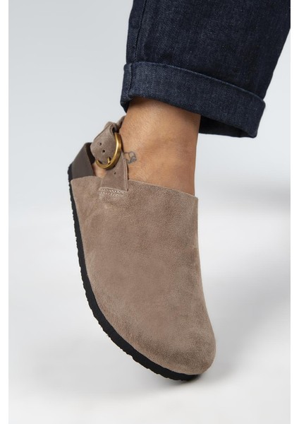 Antonella Kadın Deri Hakiki Deri Arkadan Kemerli Sabo Vizon Sandalet fırsatları