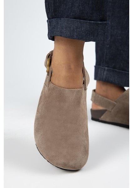 Antonella Kadın Deri Hakiki Deri Arkadan Kemerli Sabo Vizon Sandalet indirimleri