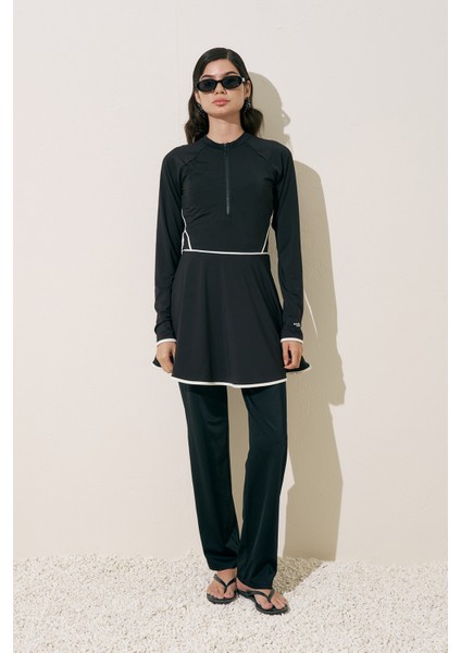Biye Detaylı Tesettür Elbise Siyah modelleri