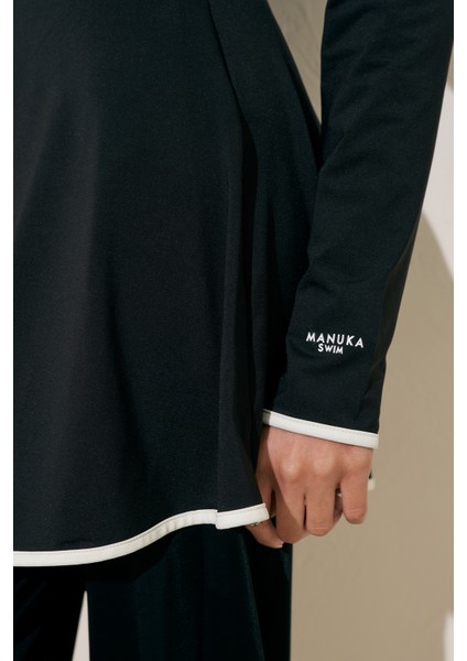 Biye Detaylı Tesettür Elbise Siyah