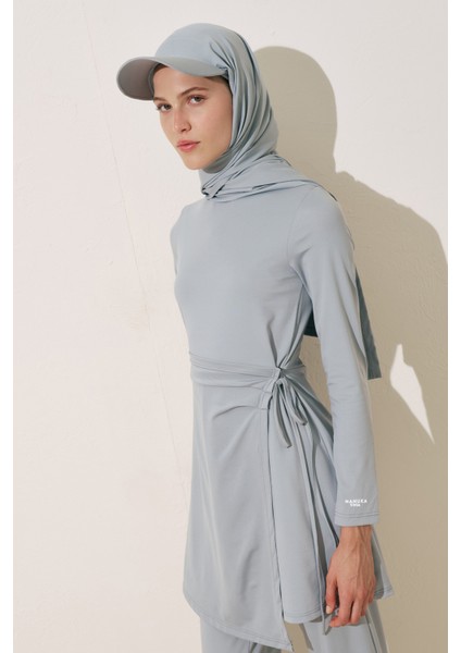 Anvelop Etekli Mayo Elbise Mavi