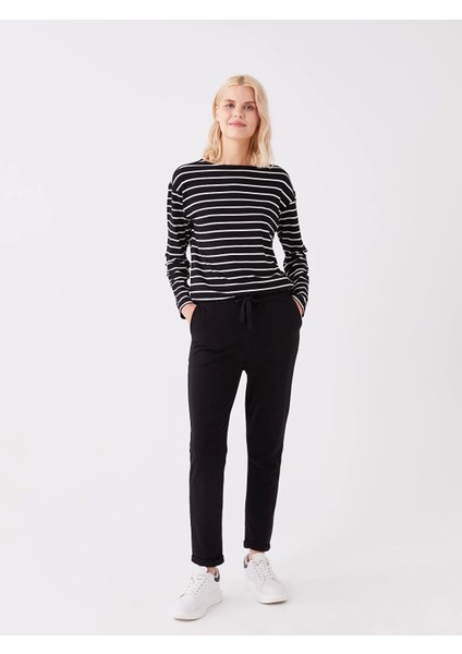 Lcw Vision Siyah Kadın Beli Lastikli Düz Eşofman Altı