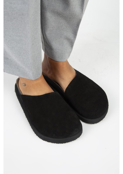 Ateshi Kadın Deri Hakiki Deri Düz Sabo Siyah Terlik modelleri