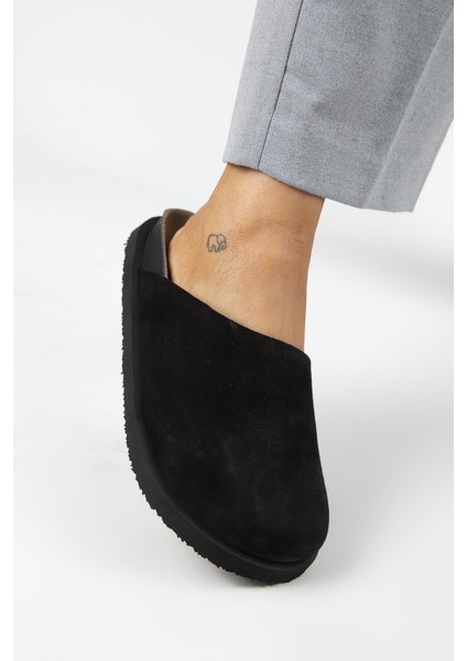 Ateshi Kadın Deri Hakiki Deri Düz Sabo Siyah Terlik indirimleri