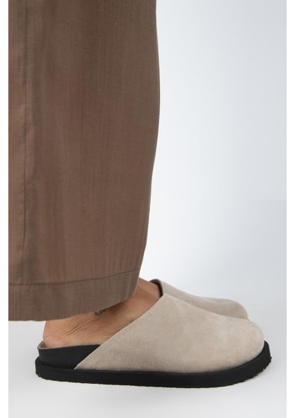 Ateshi Kadın Deri Hakiki Deri Düz Sabo Bej Terlik fiyatları