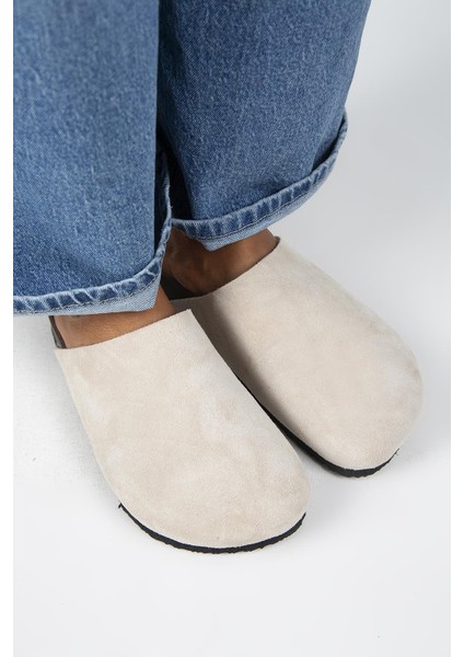 Ruzqahi Kadın Deri Hakiki Deri Düz Sabo Bej Terlik fiyatları