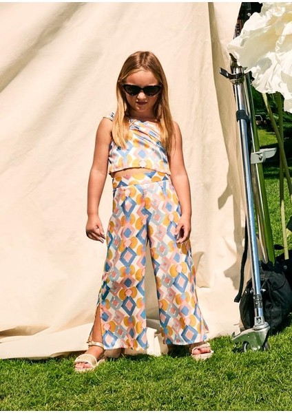 Abel&lula Kız Çocuk Saten Pantolon Bluz Set 5238