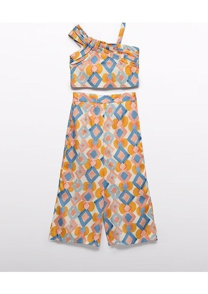 Abel&lula Kız Çocuk Saten Pantolon Bluz Set 5238 modelleri