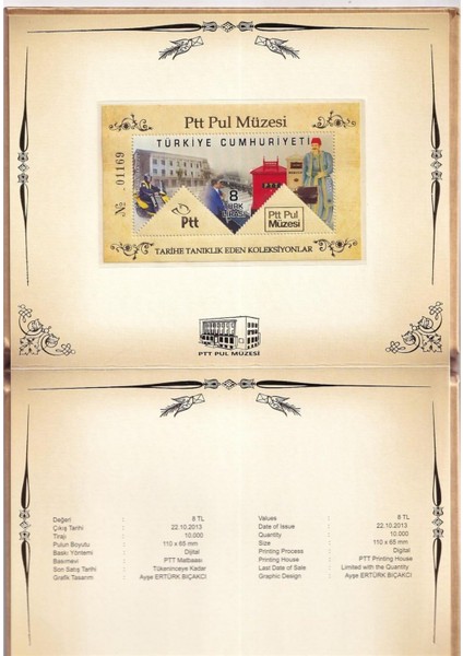 Ptt Pul Müzesi - Portföy - 2013 - (Numaralı Blok Pul)