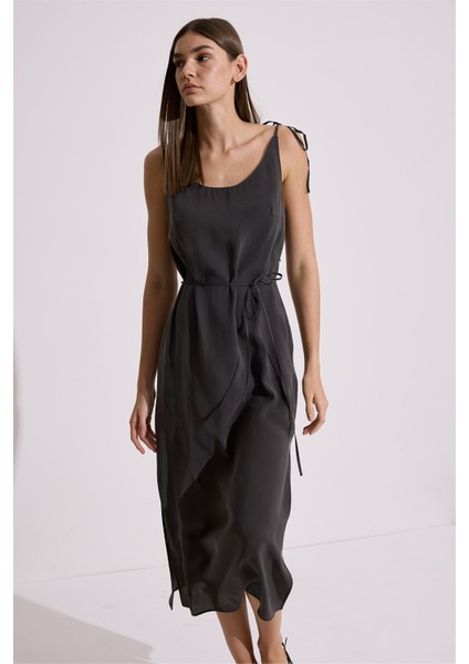 Modal Askılı Rahat Elbise Antrasit fırsatları