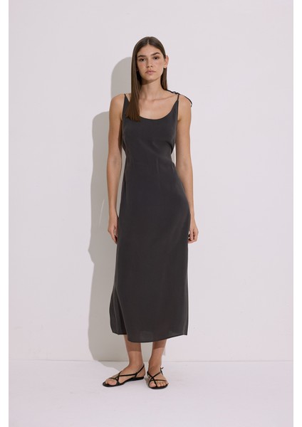 Modal Askılı Rahat Elbise Antrasit