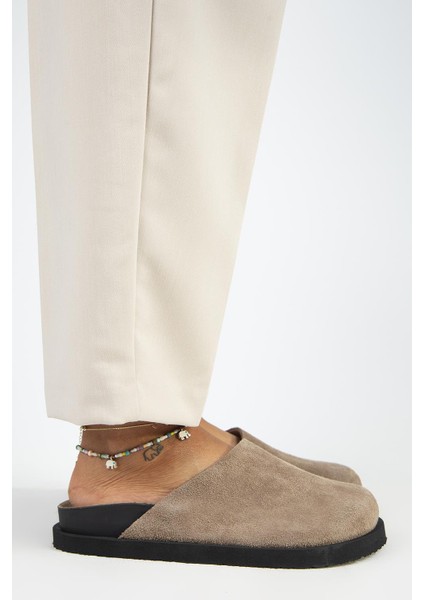 Ateshi Kadın Deri Hakiki Deri Düz Sabo Vizon Terlik fiyatları