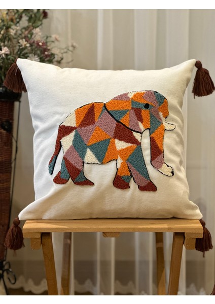 Punch Kırlent Kılıfı Nakış Işlemeli Desenli Kırlent Kılıfları