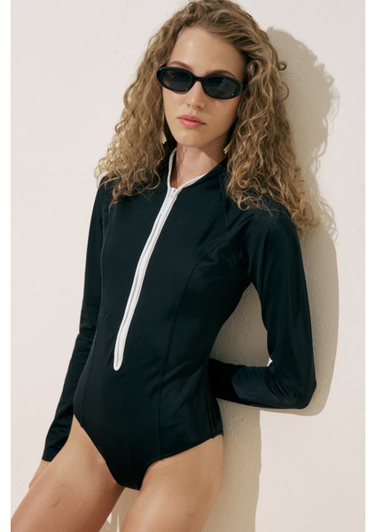 Şerit Detaylı Surf Mayo Siyah fiyatları