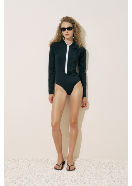 Şerit Detaylı Surf Mayo Siyah modelleri