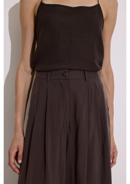 Modal Pileli Geniş Pantolon Acı Kahve indirimleri