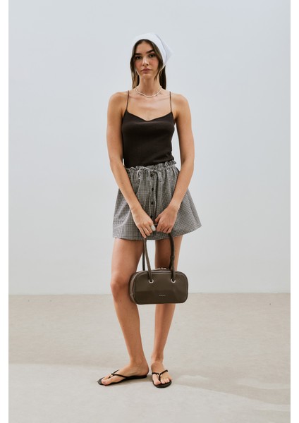 Pötikare Şort Etek Kahverengi fiyatları