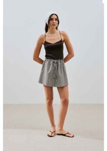 Pötikare Şort Etek Kahverengi indirimleri