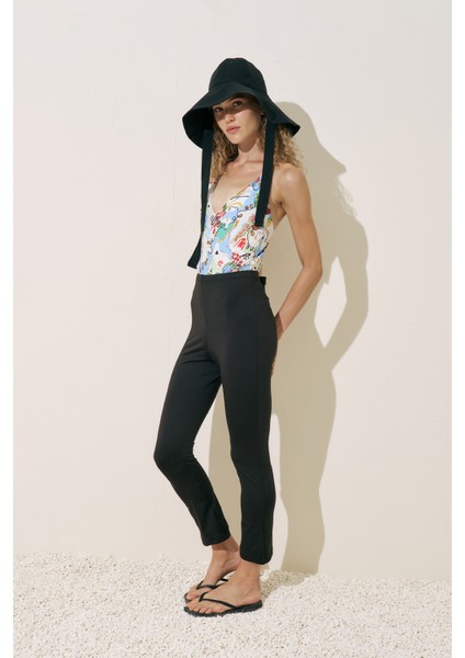 Flare Paça Tesettür Mayo Pantolon Siyah modelleri